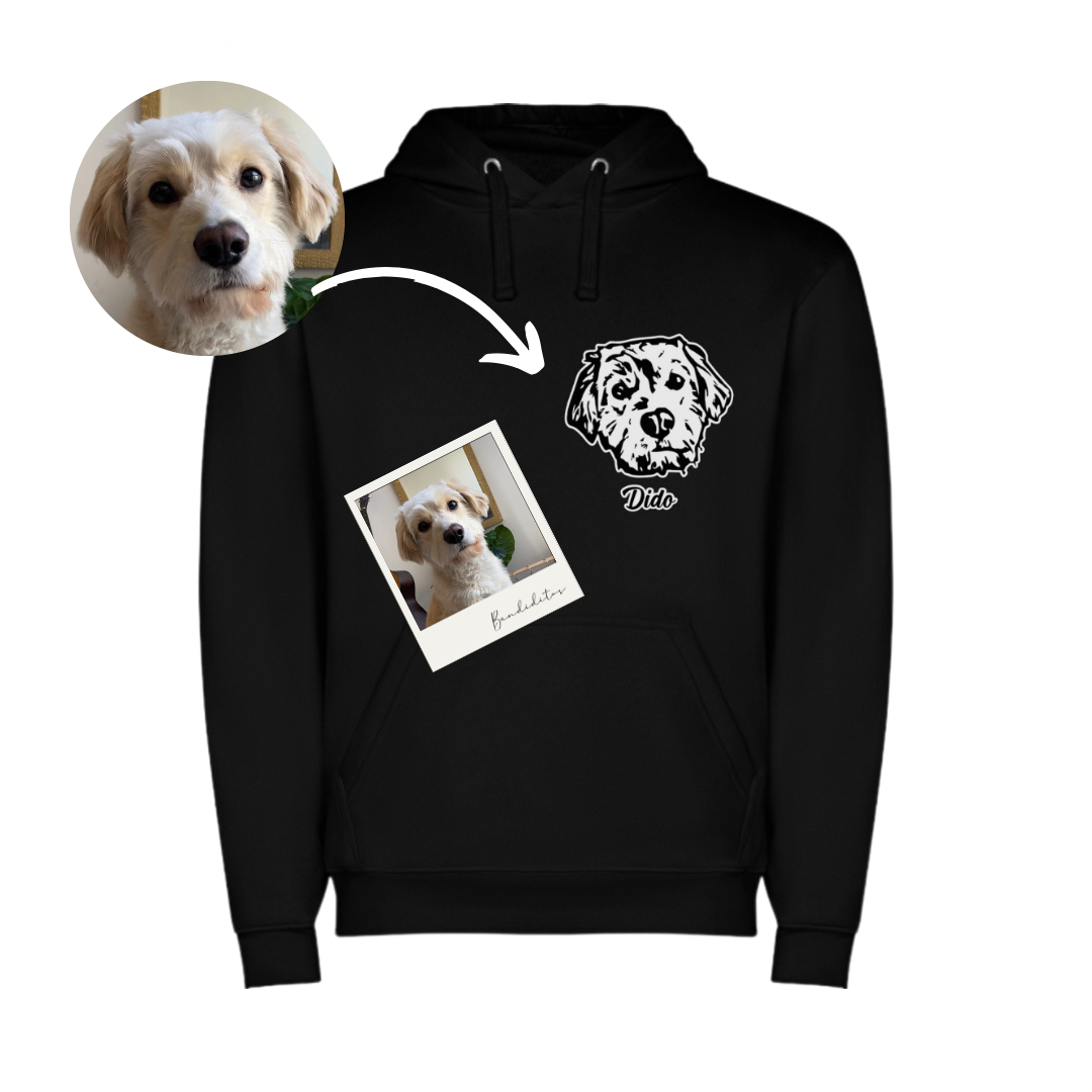 Polerón hoodie personalizado con la cara de tu peludito 🐾 | Foto impresa de regalo (Unisex)