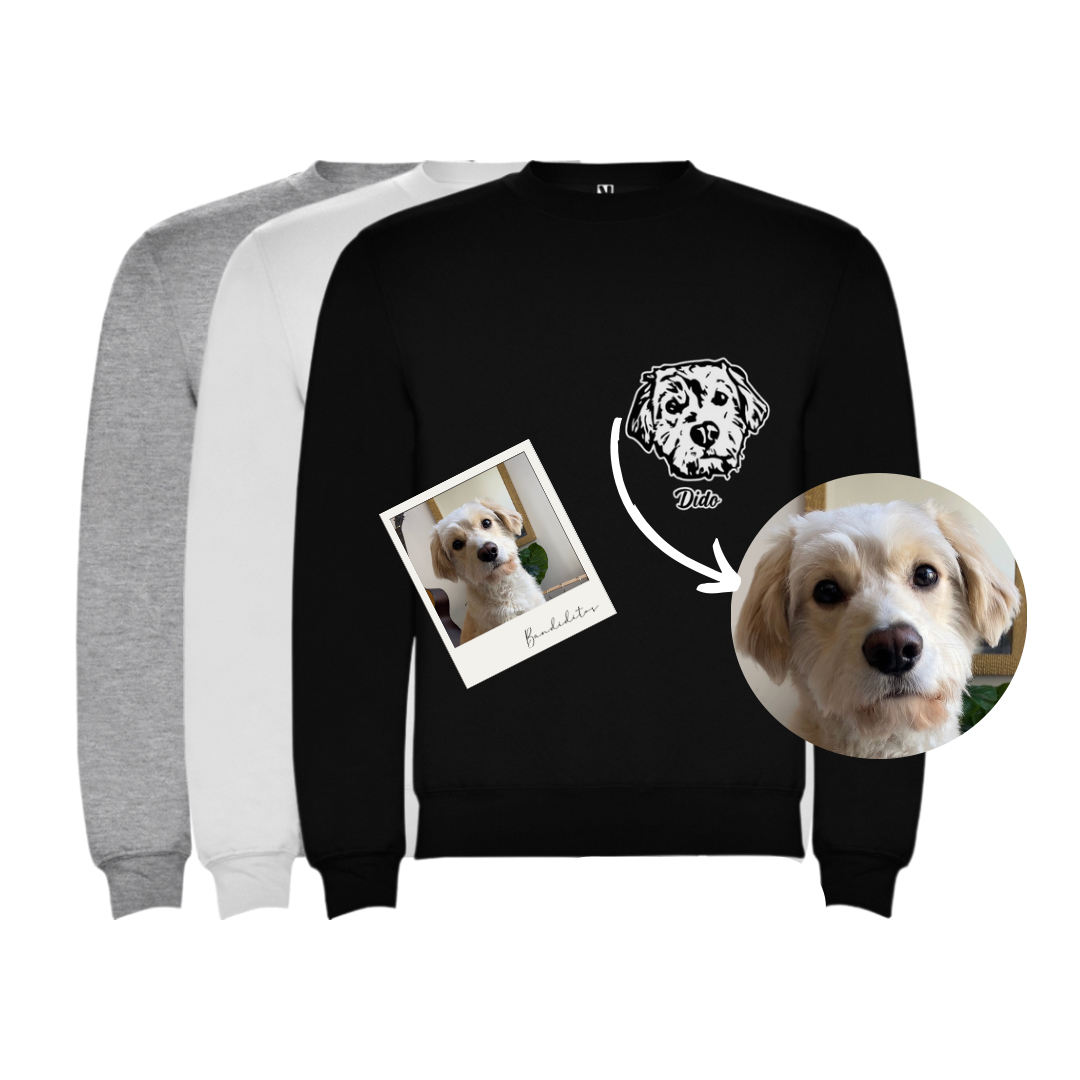 Polerón con la cara de tu perrito o gato + Foto impresa de REGALO + Envío GRATIS (Unisex)