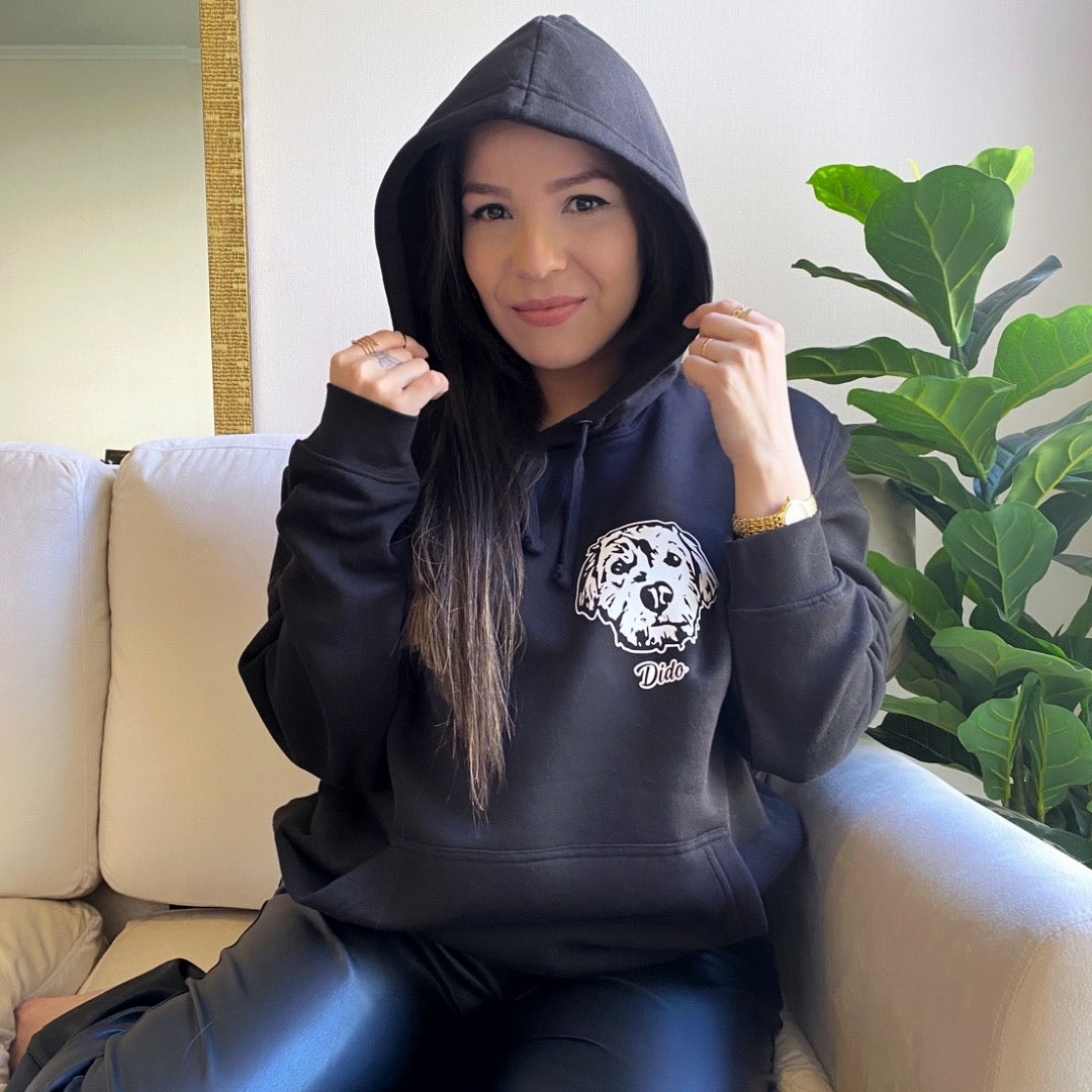 Polerón hoodie personalizado con la cara de tu peludito 🐾 | Foto impresa de regalo (Unisex)