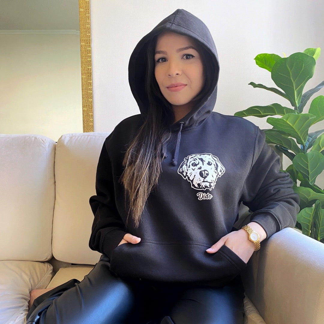 Polerón hoodie personalizado con la cara de tu peludito 🐾 | Foto impresa de regalo (Unisex)