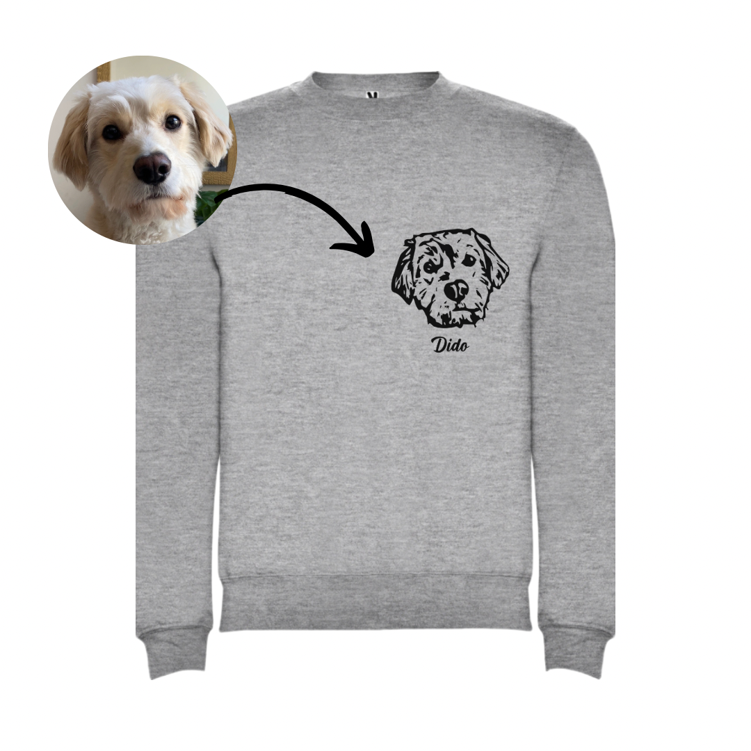 Polerón con la cara de tu perrito o gato + Foto impresa de REGALO + Envío GRATIS (Unisex)