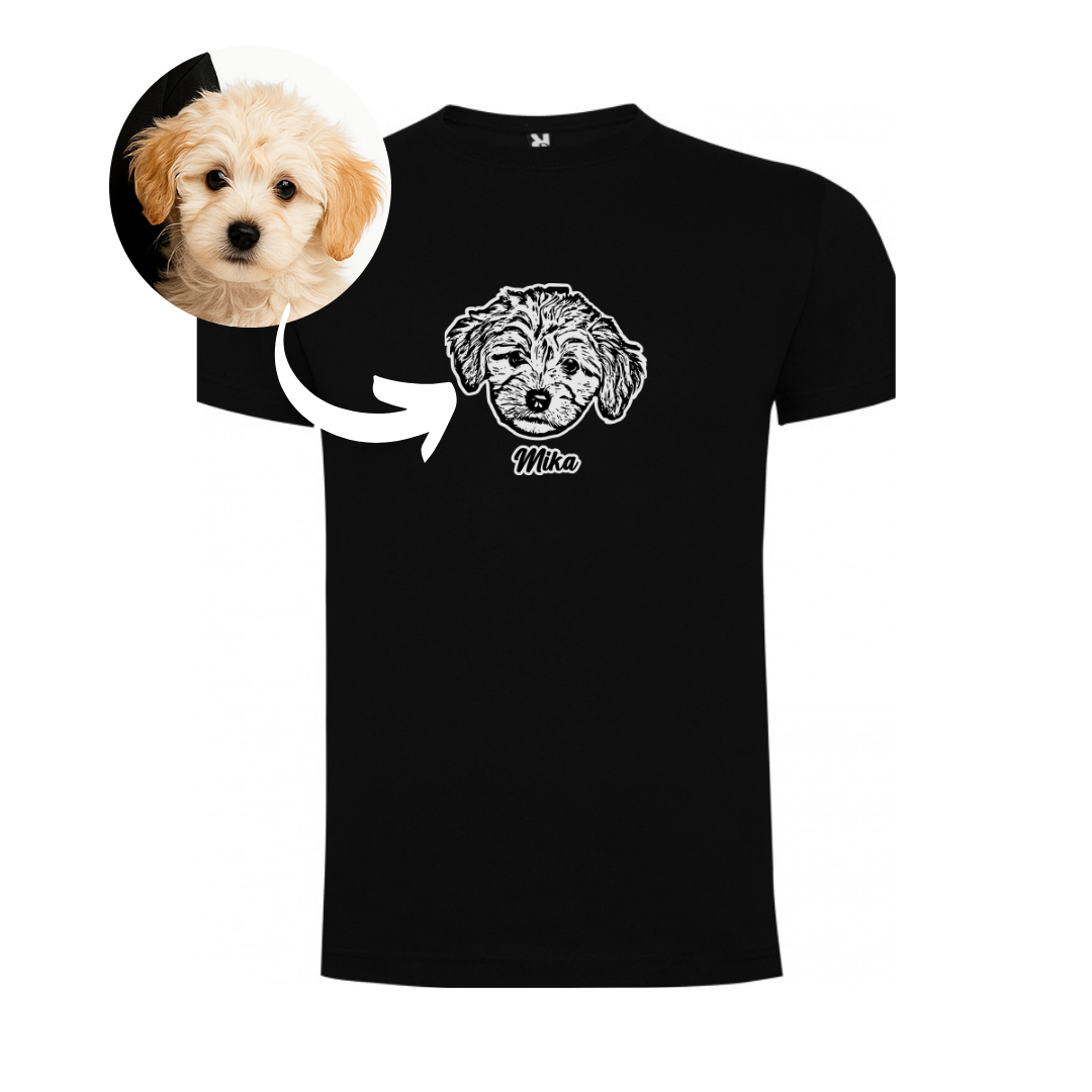 Polera para niñ@ personalizada con la cara de su peludito 🐾+ Foto impresa de REGALO