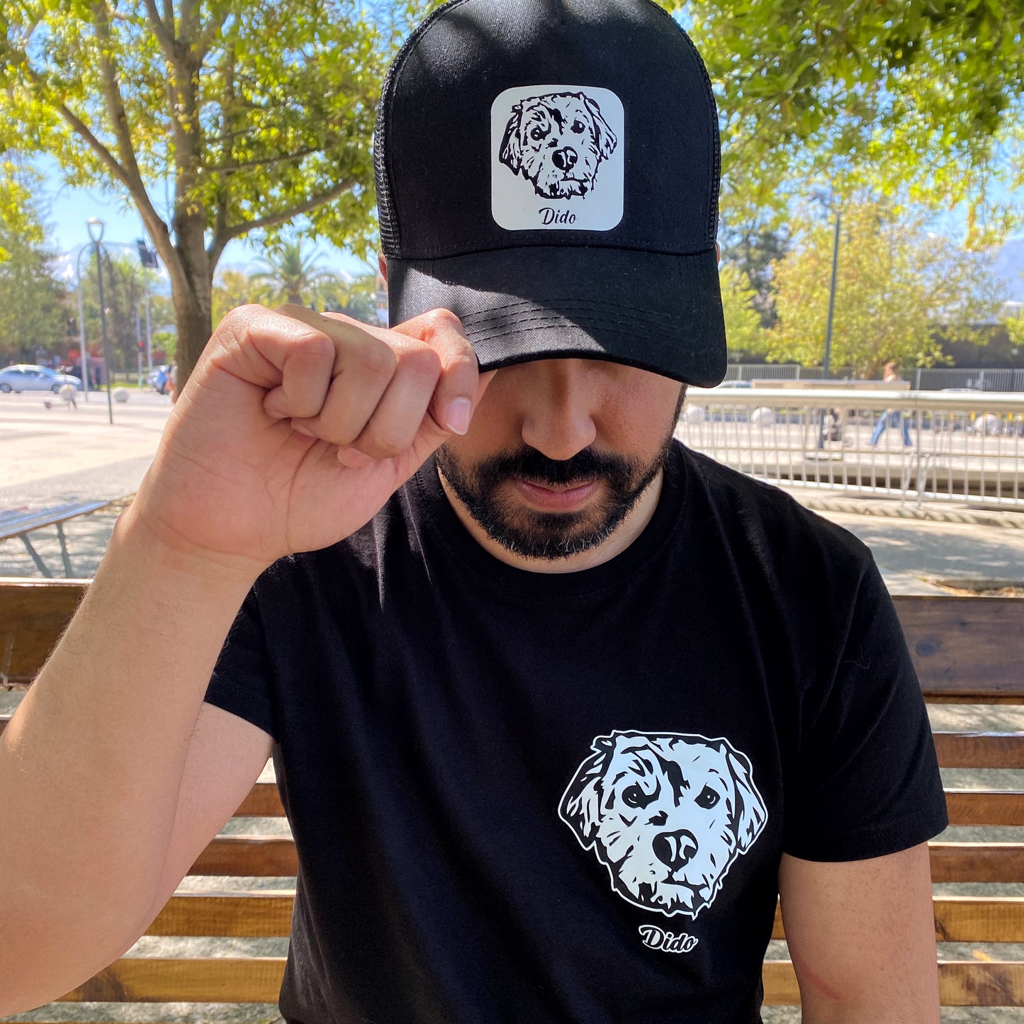 Match Polera + Gorro Con la cara de tu perro o gatito (Unisex)