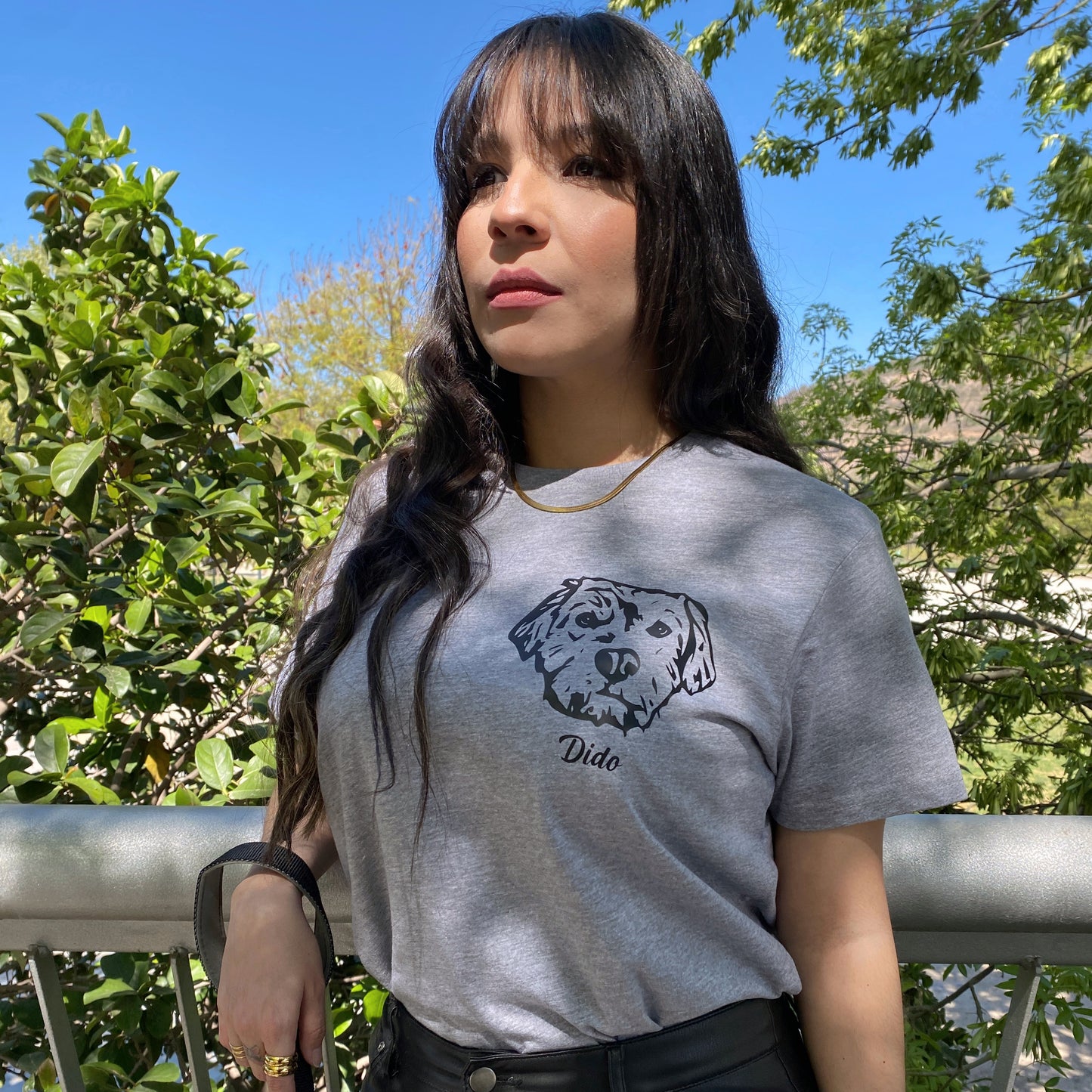 Polera con la cara de tu perro o gato + Foto impresa de REGALO (Unisex)