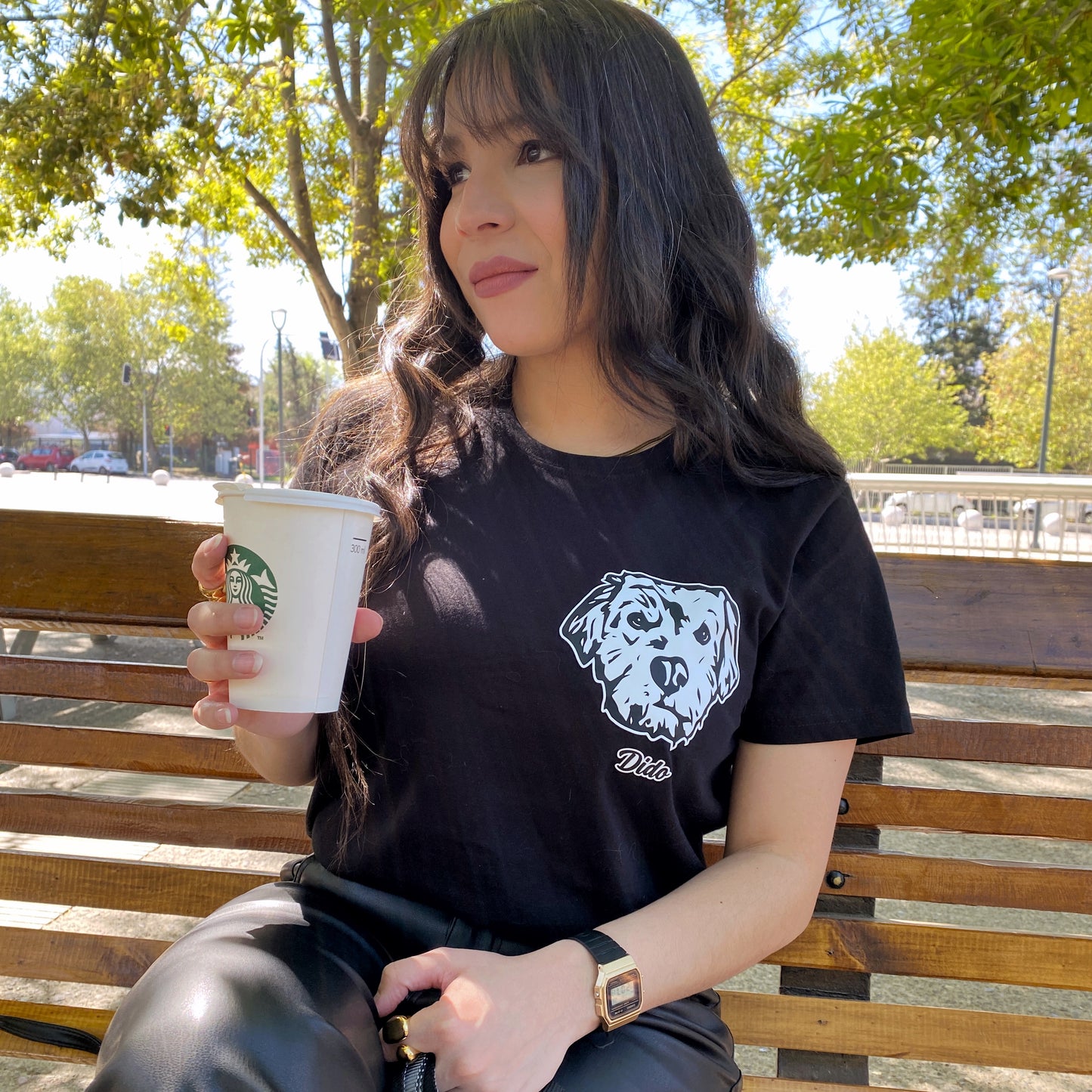 Polera con la cara de tu perro o gato + Foto impresa de REGALO (Unisex)