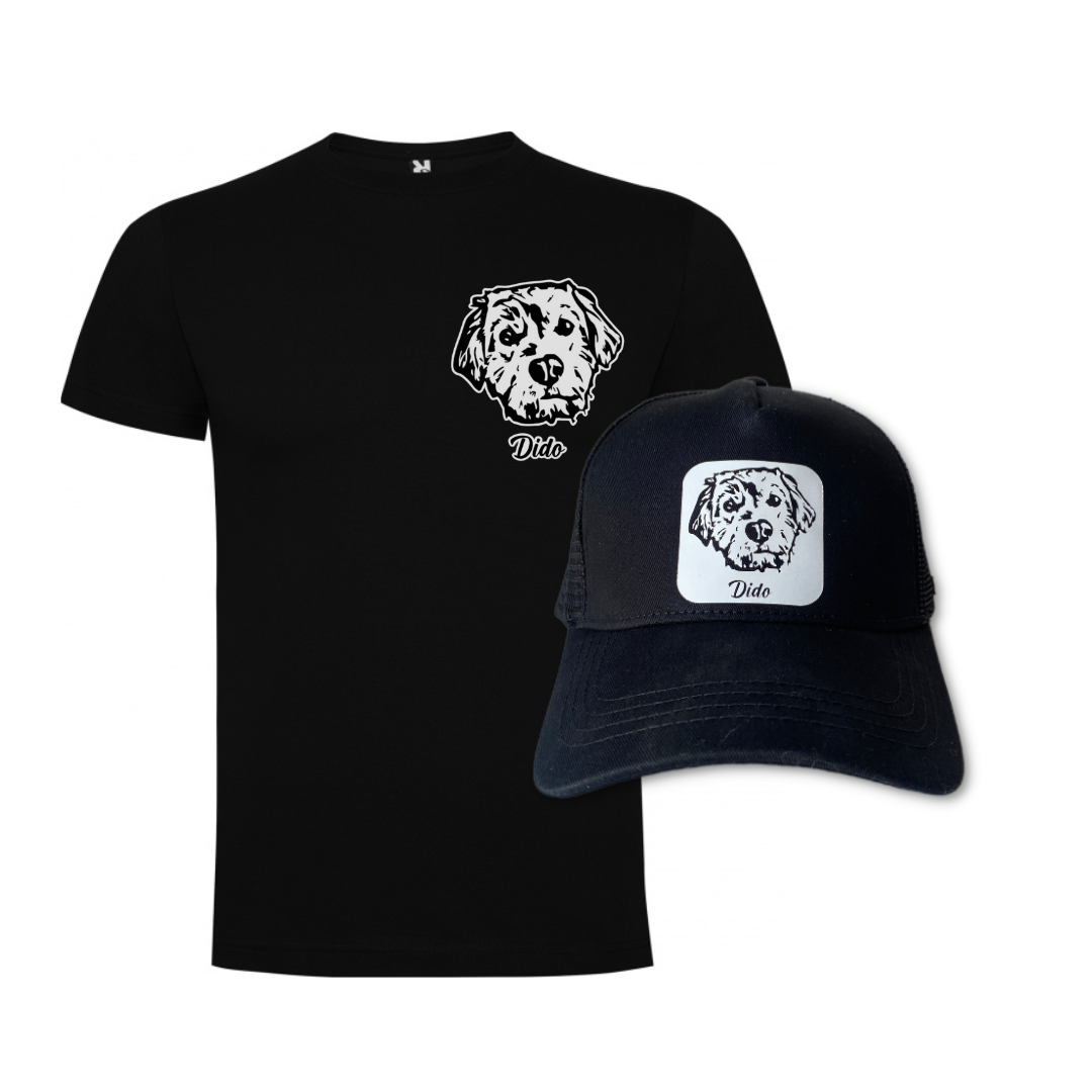 Match Polera + Gorro Con la cara de tu perro o gatito (Unisex)