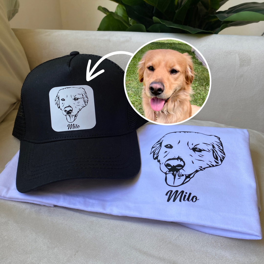 Match Polera + Gorro Con la cara de tu perro o gatito (Unisex)