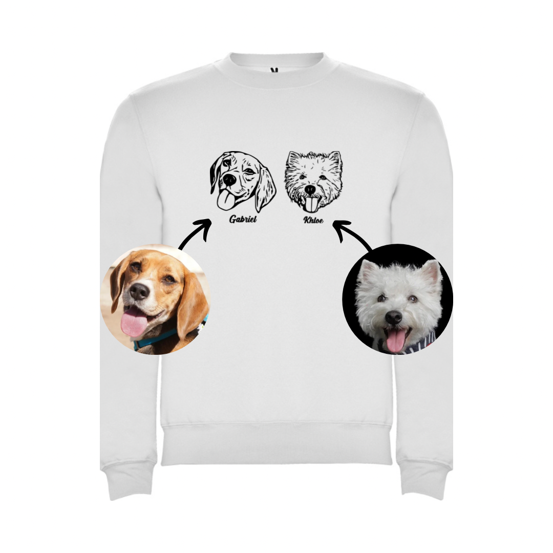 Polerón con la cara de tu perrito o gato + Foto impresa de REGALO + Envío GRATIS (Unisex)