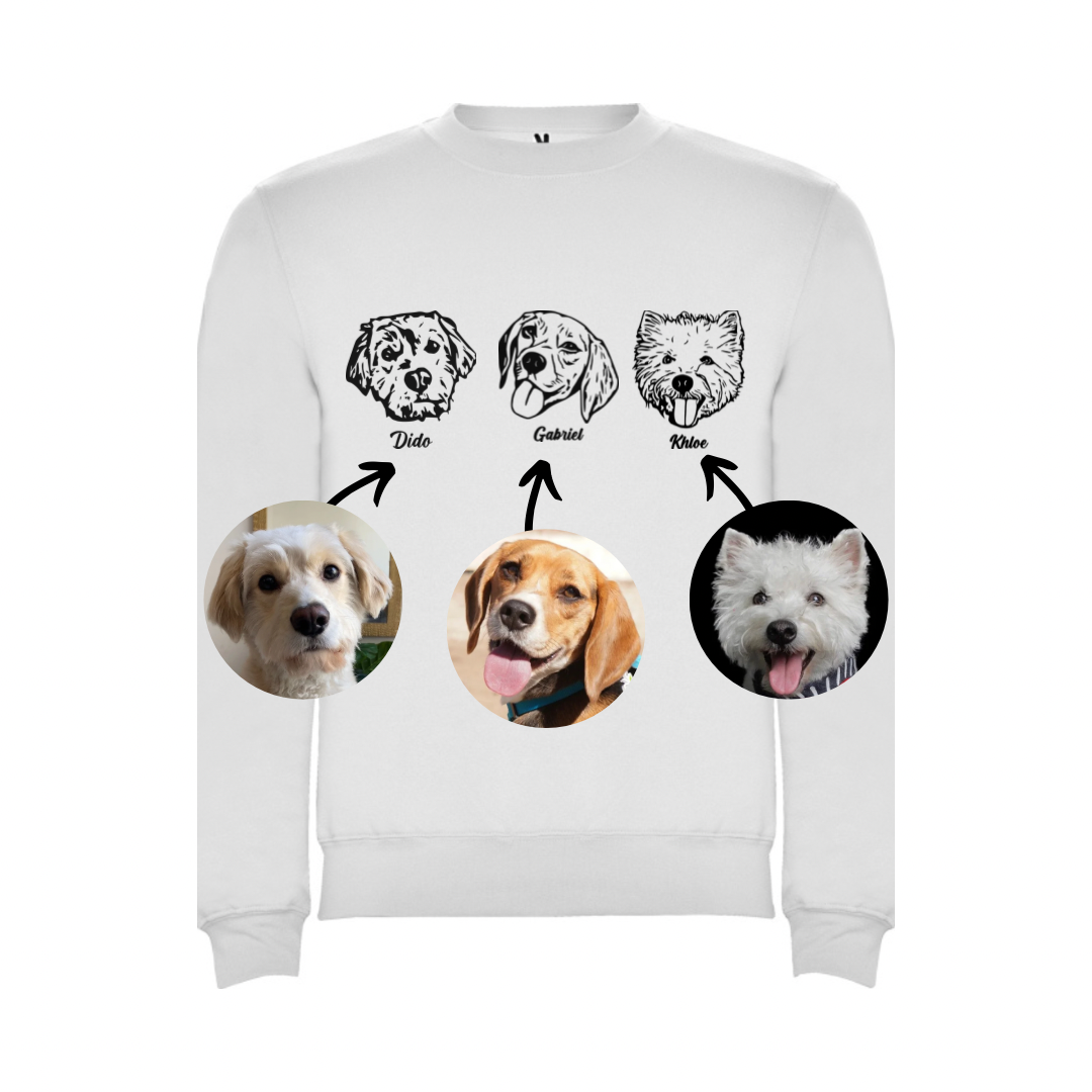 Polerón con la cara de tu perrito o gato + Foto impresa de REGALO + Envío GRATIS (Unisex)