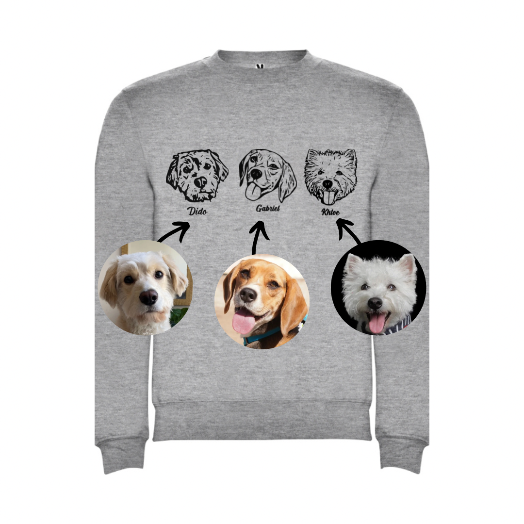 Polerón con la cara de tu perrito o gato + Foto impresa de REGALO + Envío GRATIS (Unisex)