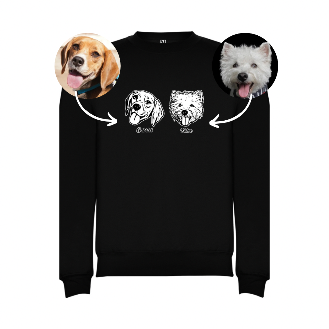 Polerón para niñ@ personalizado con la cara de su peludito 🐾+ Foto impresa de regalo