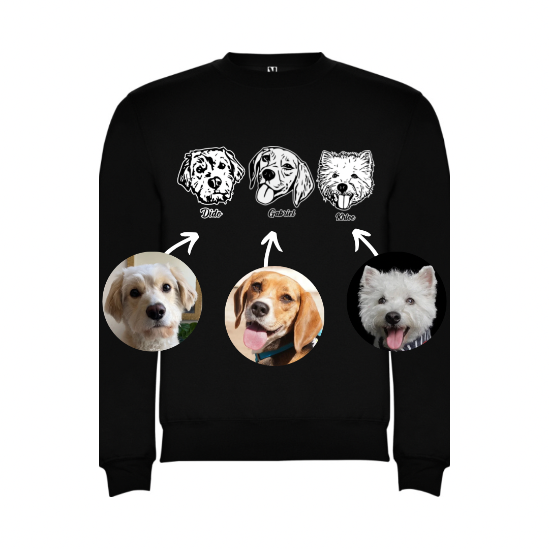 Polerón para niñ@ personalizado con la cara de su peludito 🐾+ Foto impresa de regalo