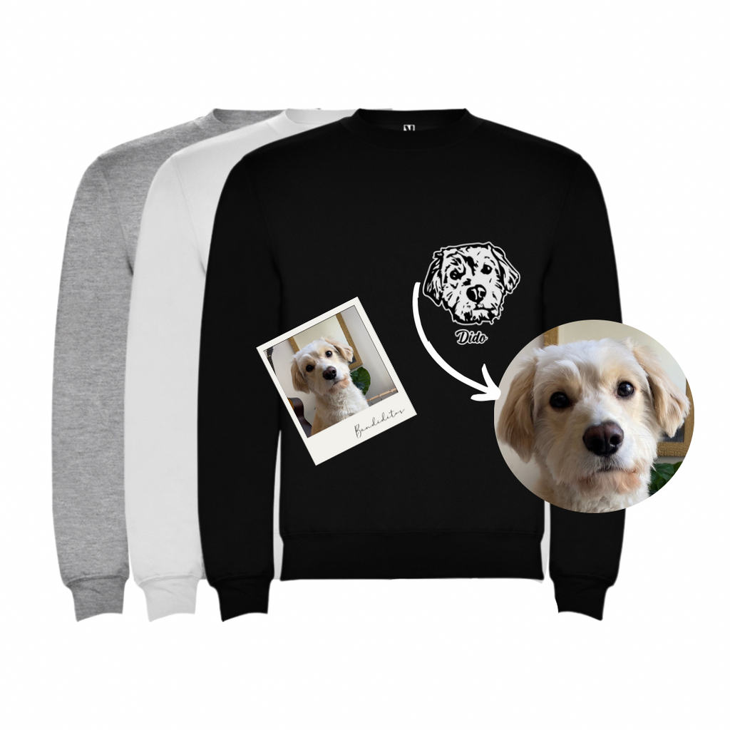 Polerón con la cara de tu perrito o gato + Foto impresa de REGALO + Envío GRATIS (Unisex)