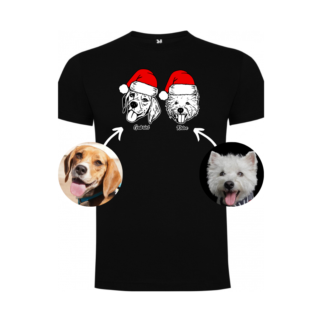 Polera navideña con la cara de tu perro o gato + Foto impresa de REGALO + Envío GRATIS (Unisex)