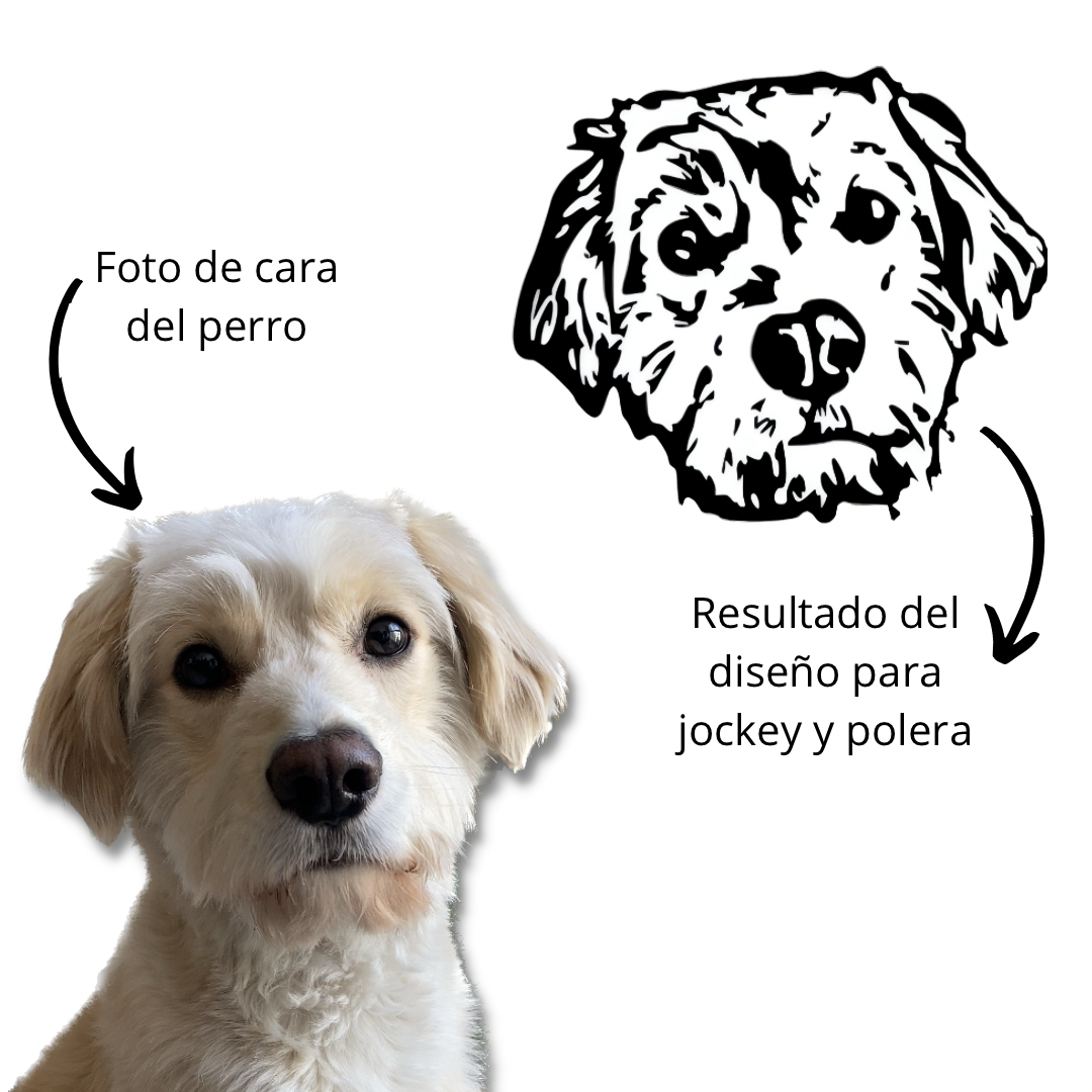 Polerón con la cara de tu perrito o gato (Unisex) - Negro