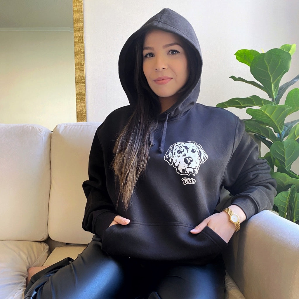 Polerón hoodie personalizado con la cara de tu peludito 🐾 | Foto impresa de regalo + Envío GRATIS (Unisex)