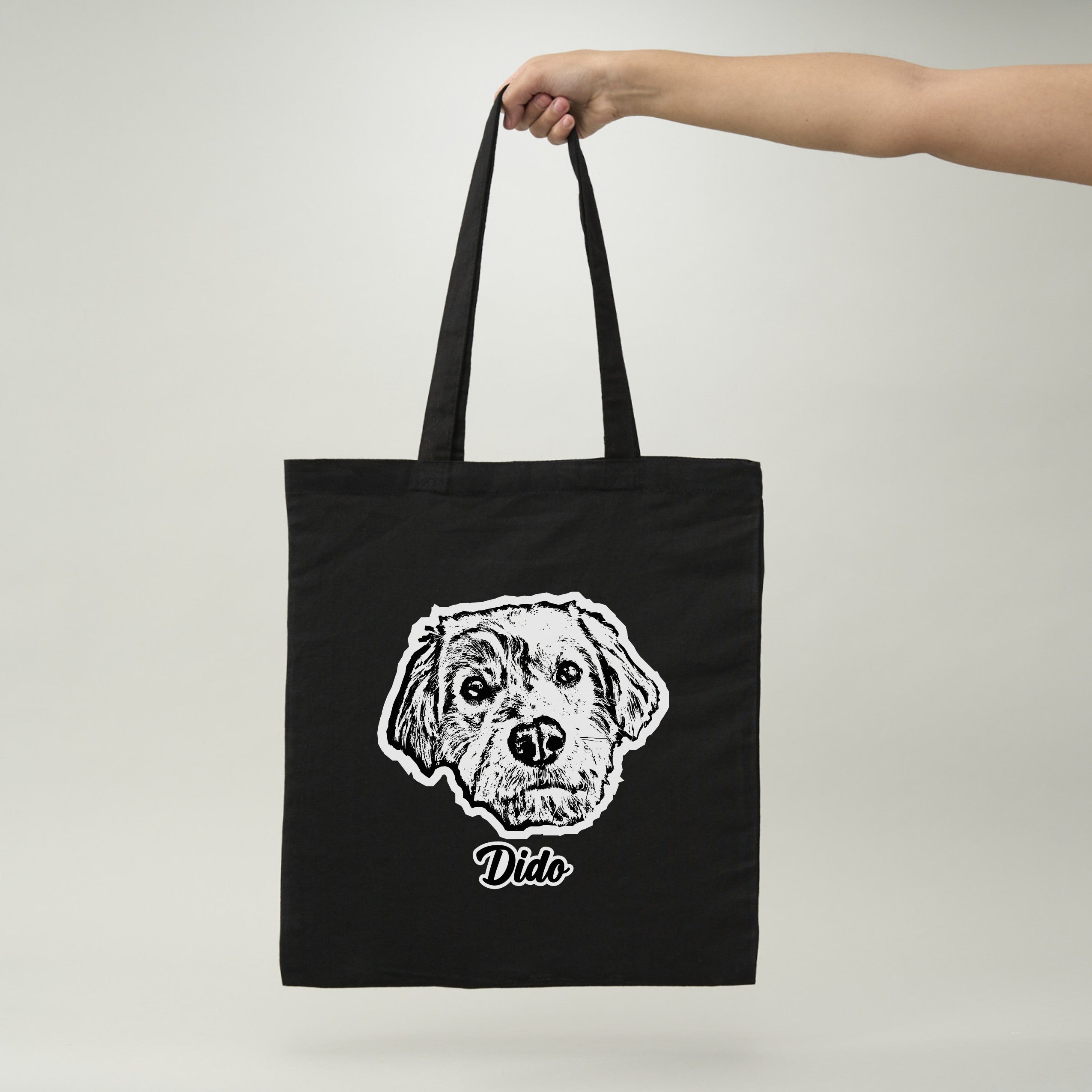 Bolsa con la cara de tu perrito o gato | Negro