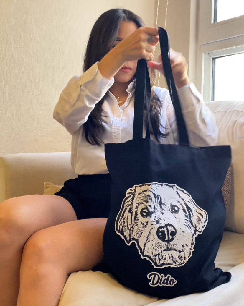 Bolsa con la cara de tu perrito o gato | Negro