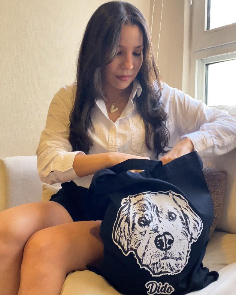 Bolsa con la cara de tu perrito o gato | Negro