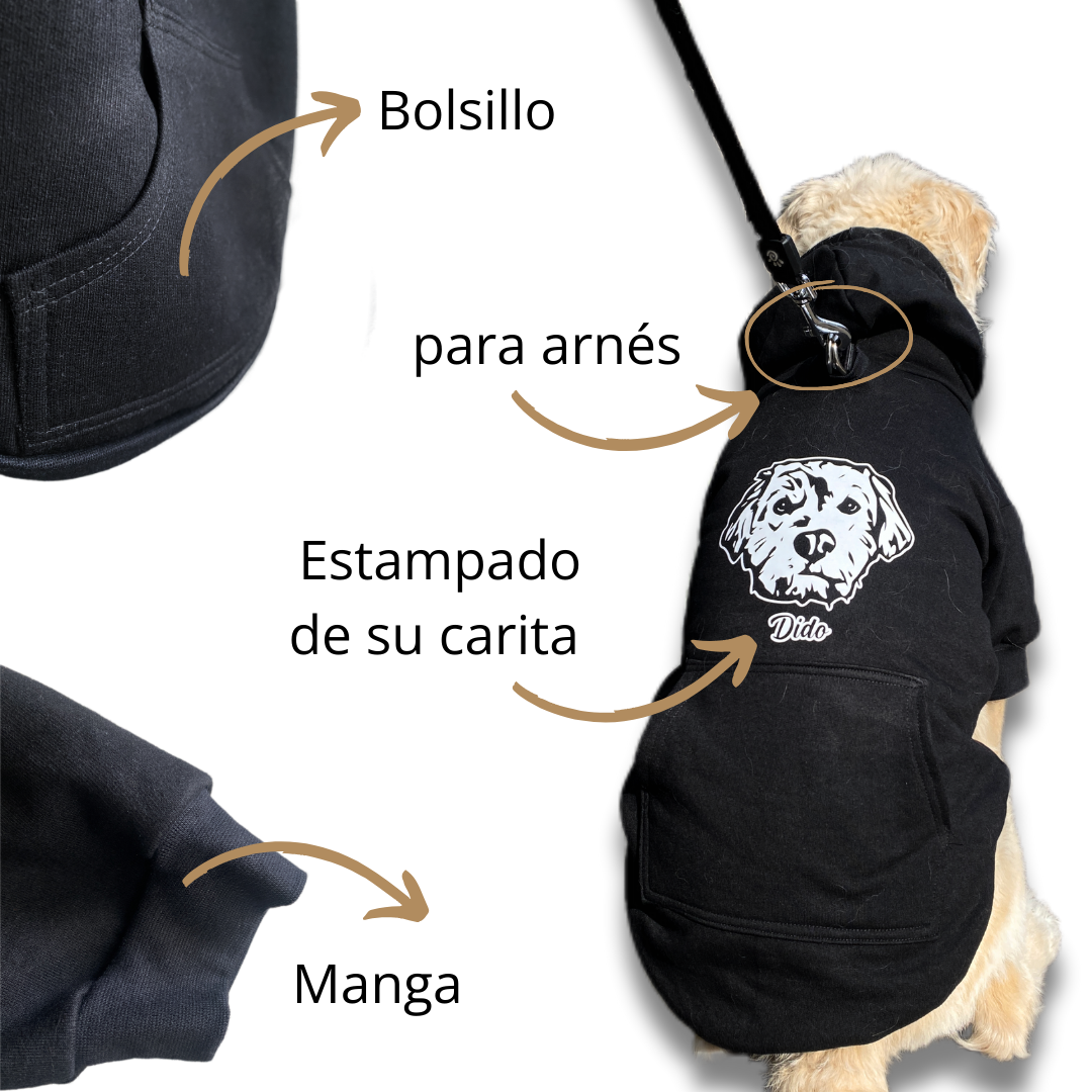 Polerón hoodie para perro con su carita 🐶🐈 (Personalizado)