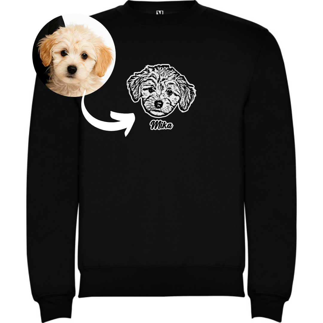 Polerón para niñ@ personalizado con la cara de su peludito 🐾+ Foto impresa de regalo