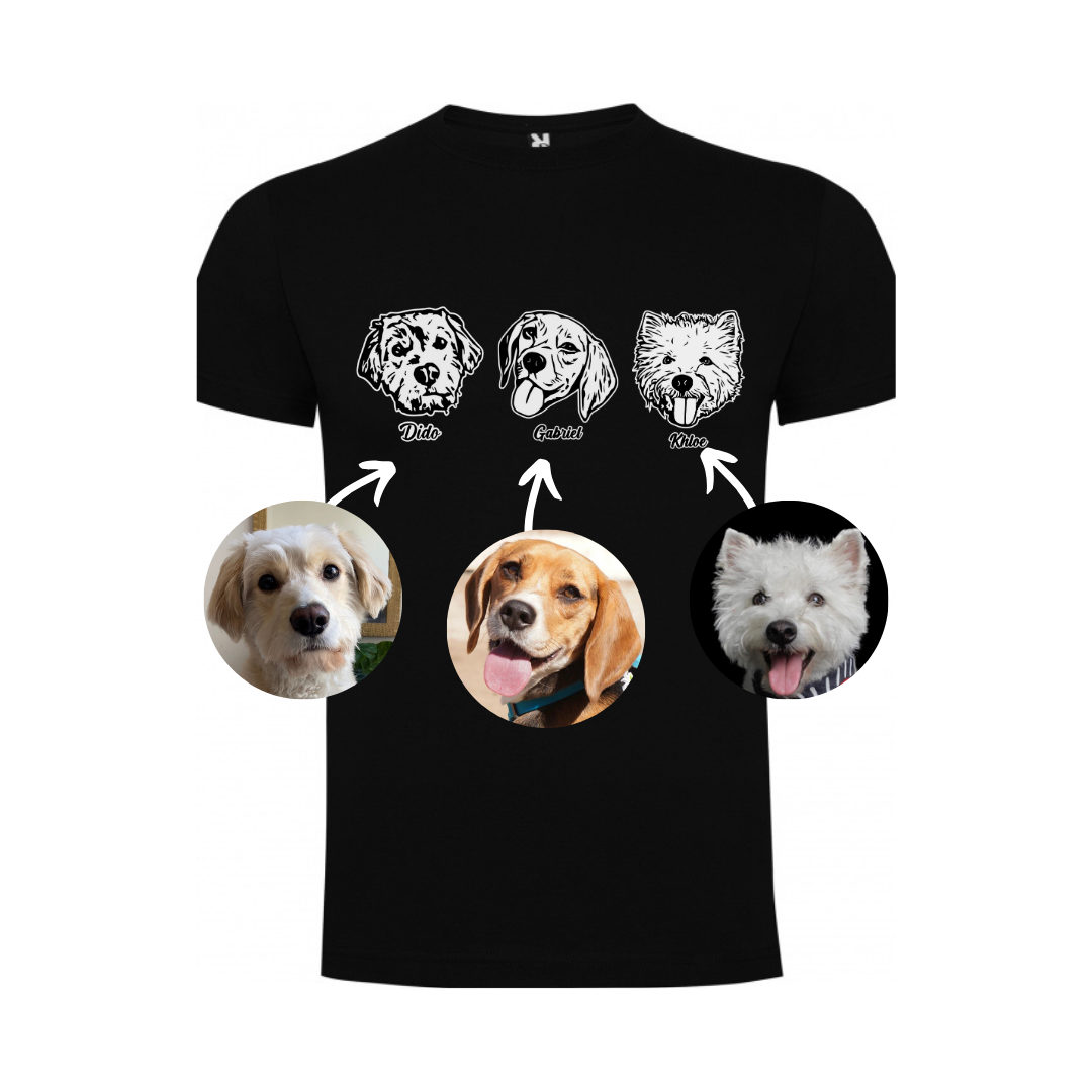 Polera con la cara de tu perro o gato + Foto impresa de REGALO + Envío GRATIS (Unisex)