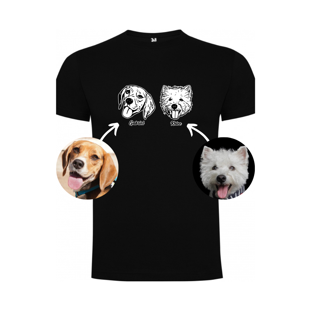 Polera con la cara de tu perro o gato + Foto impresa de REGALO + Envío GRATIS (Unisex)