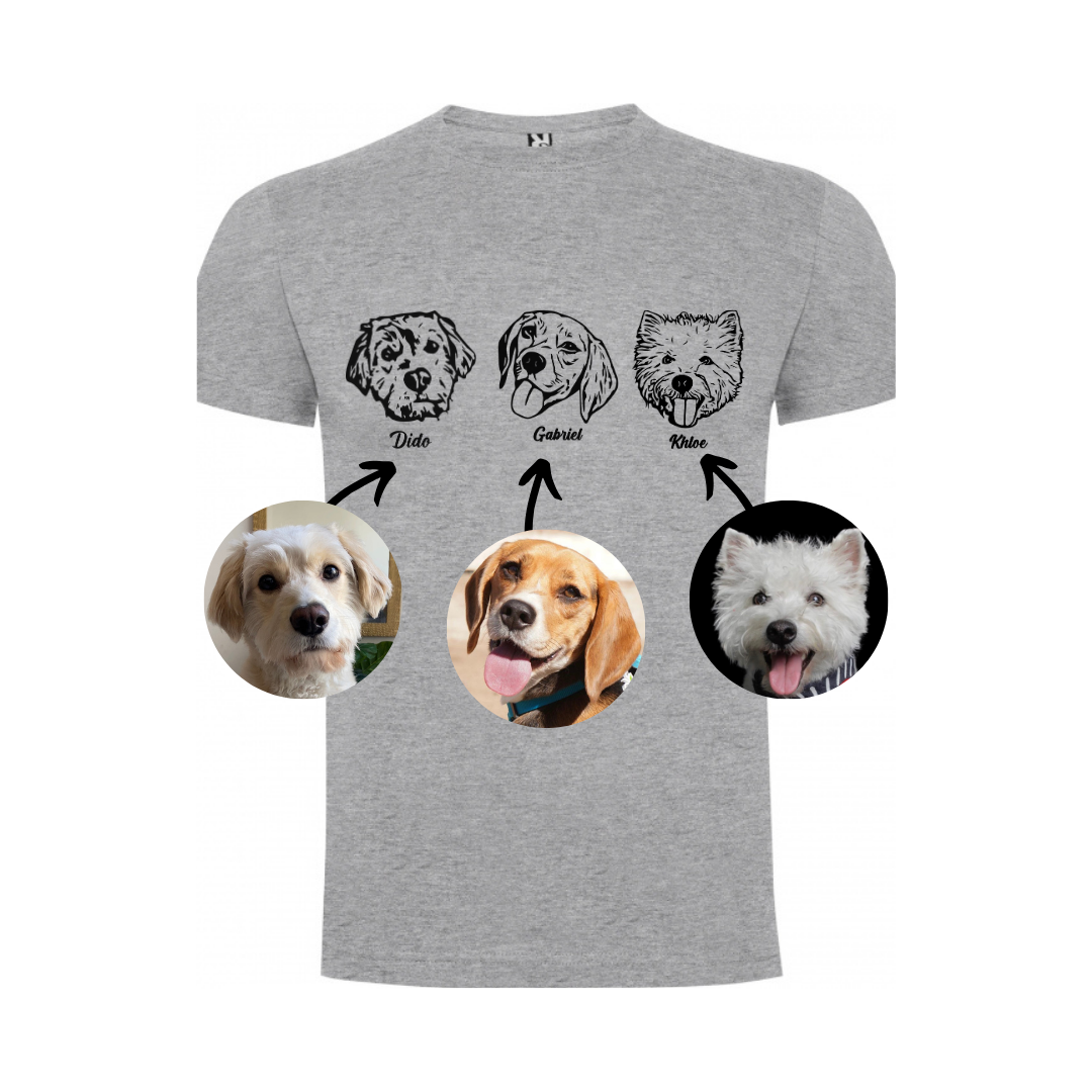 Polera con la cara de tu perro o gato + Foto impresa de REGALO + Envío GRATIS (Unisex)