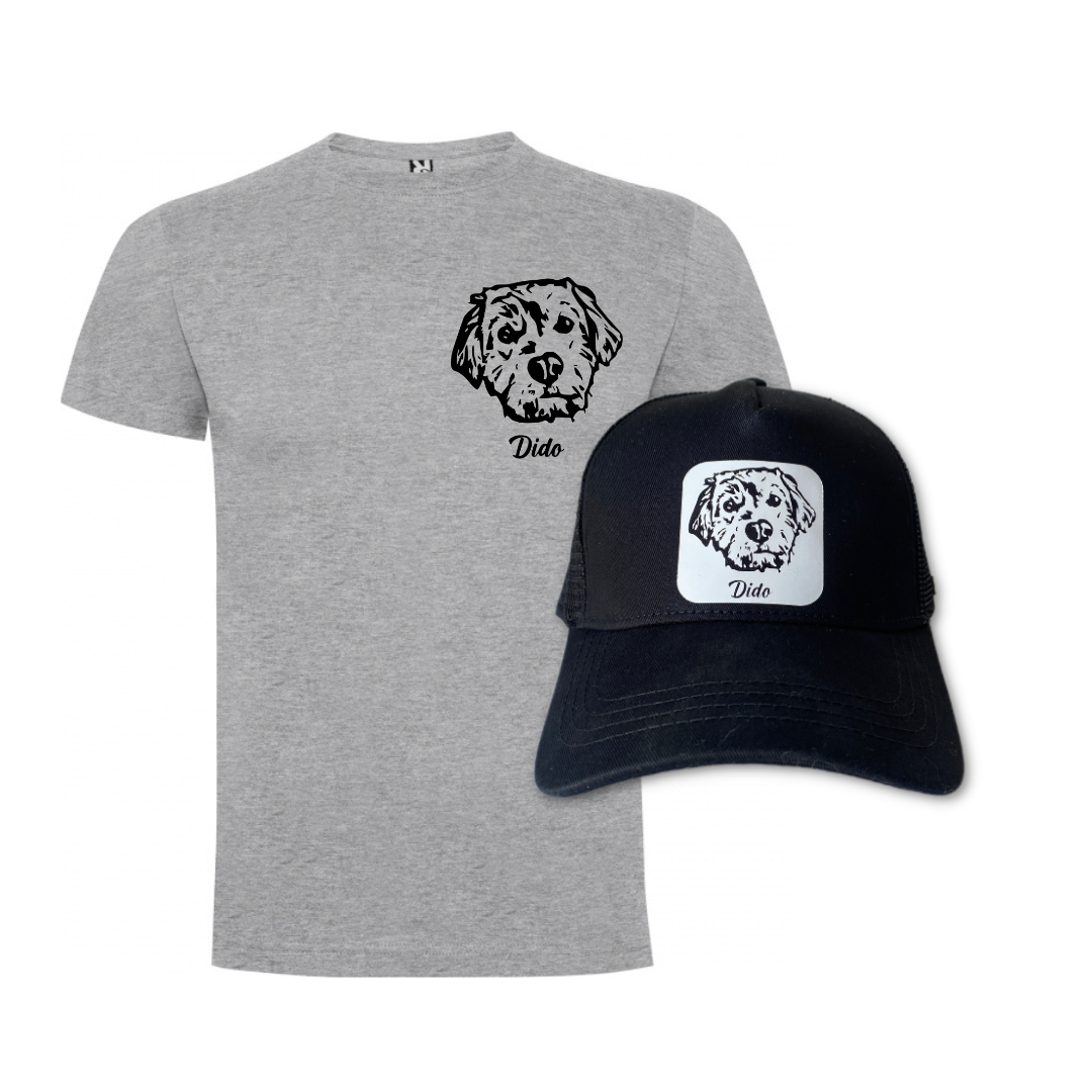 Match Polera + Gorro Con la cara de tu perro o gatito + Envío GRATIS  (Unisex)