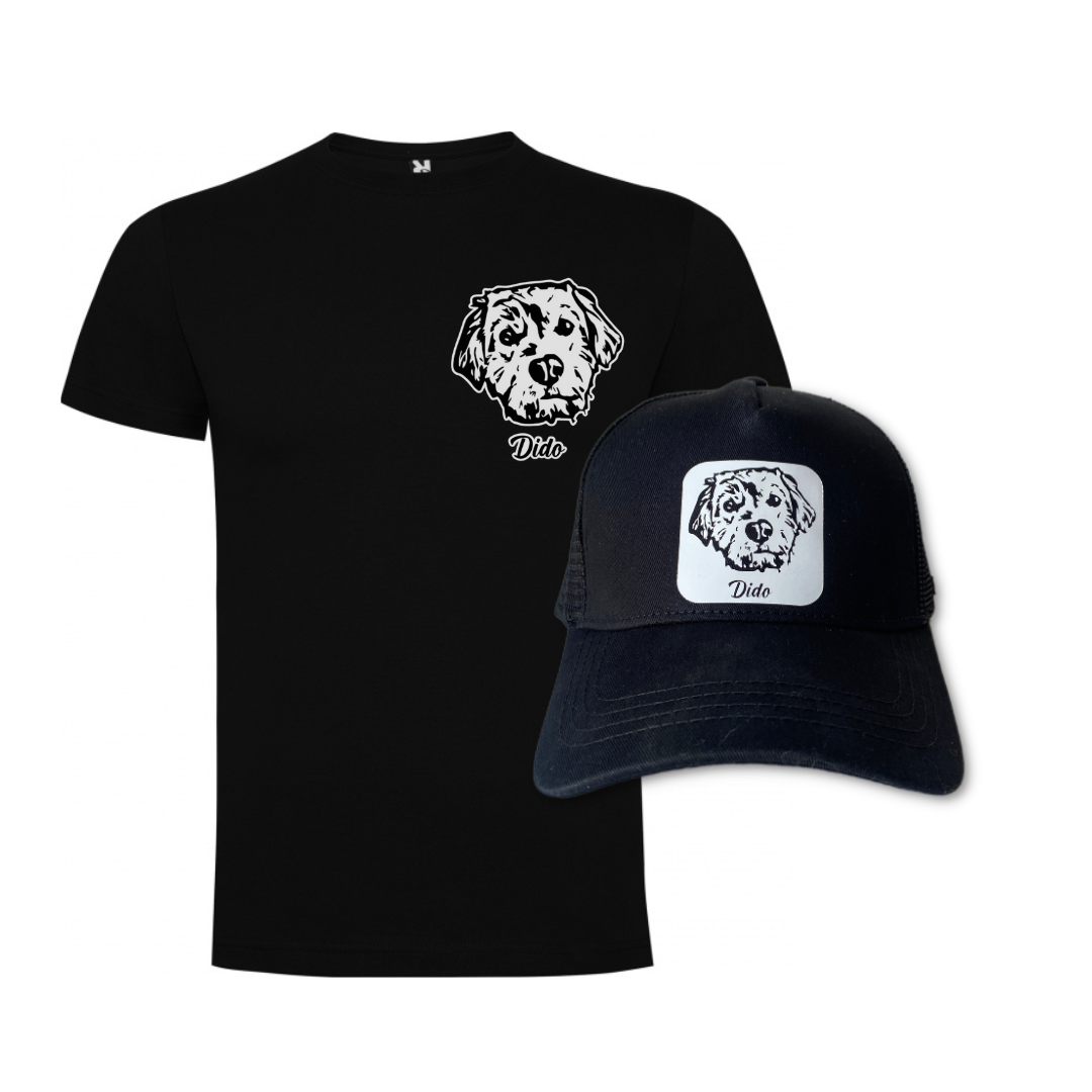 Match Polera + Gorro Con la cara de tu perro o gatito + Envío GRATIS  (Unisex)