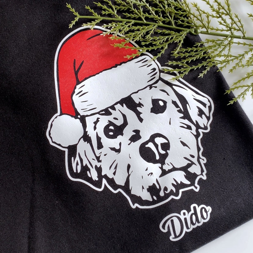 Polera navideña con la cara de tu perro o gato + Foto impresa de REGALO + Envío GRATIS (Unisex)