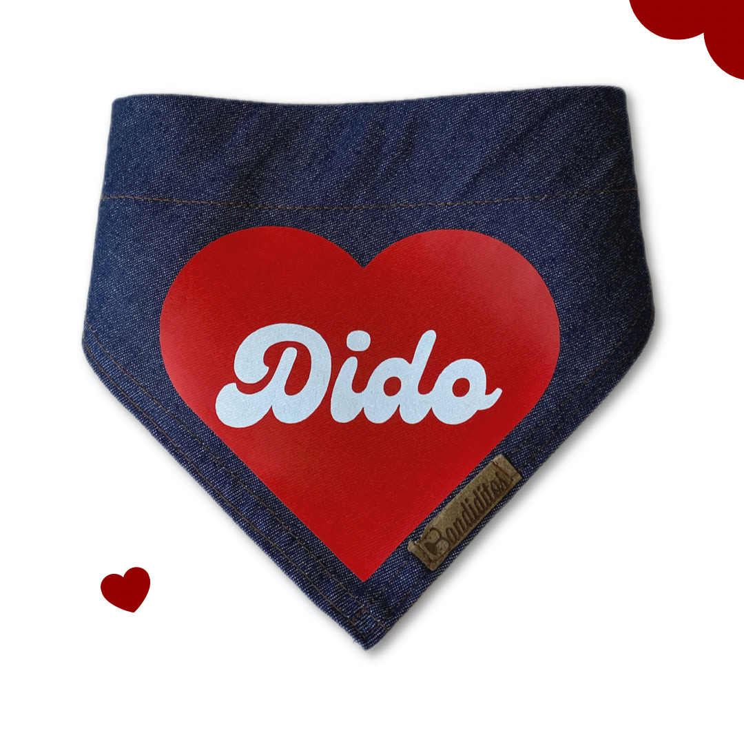 Bandana Corazón (Personalizada con su nombre)