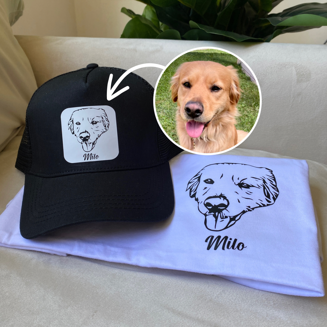 Match Polera + Gorro Con la cara de tu perro o gatito + Envío GRATIS  (Unisex)