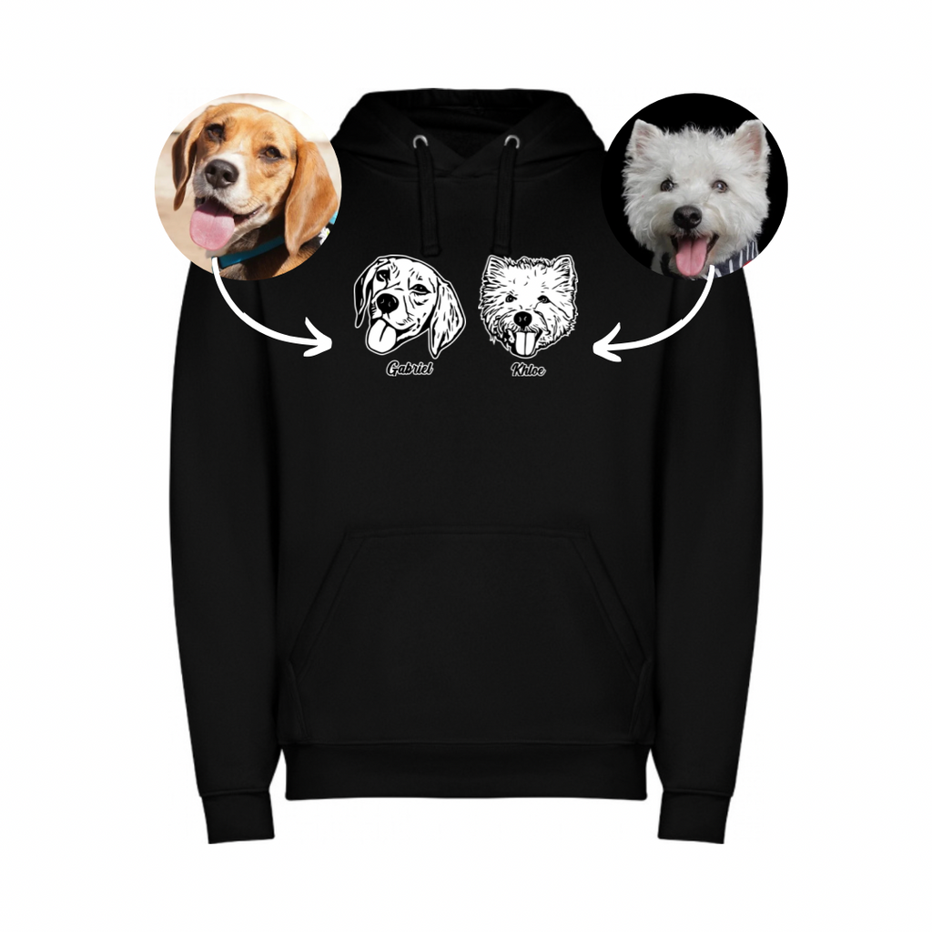Polerón hoodie personalizado con la cara de tu peludito 🐾 | Foto impresa de regalo + Envío GRATIS (Unisex)